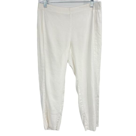 J. Jill Linen‎ Stretch Pull-On Capris White Small Petite - Picture 1 of 5